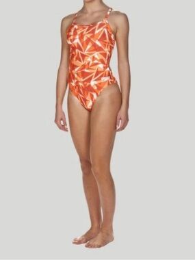 ARENA Women's Shattered Glass Challenged Back One Piece Swimsuit Size 24.